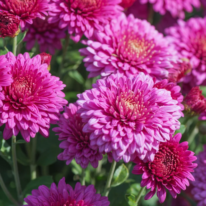 Live Chrysanthemum Flower Plants Well Rooted, 2 Purple Chrysanthemum Plants Live
