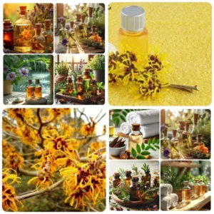 Combo 5 Witch Hazel Herbs Trees, Witch Hazel Plants Live, Yellow Witchhazel Trees Live Plant Shrubs, 9-15 Inc Tall