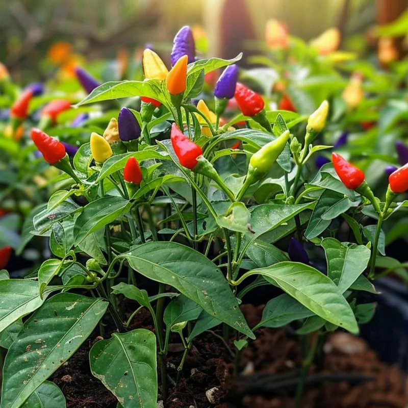 100 Pepper Seeds for Planting Outdoors, High Germination Rate, Non GMO, Heirloom Seeds - Chinese 5 Color Pepper Seeds