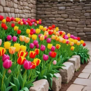 Set 25 of Tulip Bulbs, Large Mix Color Tulip Bulbs for Fall Spring Planting, Tulip Flower Bulbs, Annual Spring Flower Plants