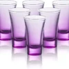 M&N HOME Purple Ombre Shot Glasses, 6-Pack Colored Whiskey & Tequila Glasses, 2 Oz Round Gradient Purple