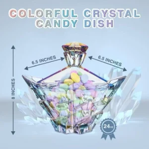 M&N Home Glass Candy Dish with Lid, Pearl Colored Crystal Candy Dish, Decorative Candy Jar, 24 Oz. Extra Large Candy Bowl, Unique Gift, Wedding Candy, Christmas Gift