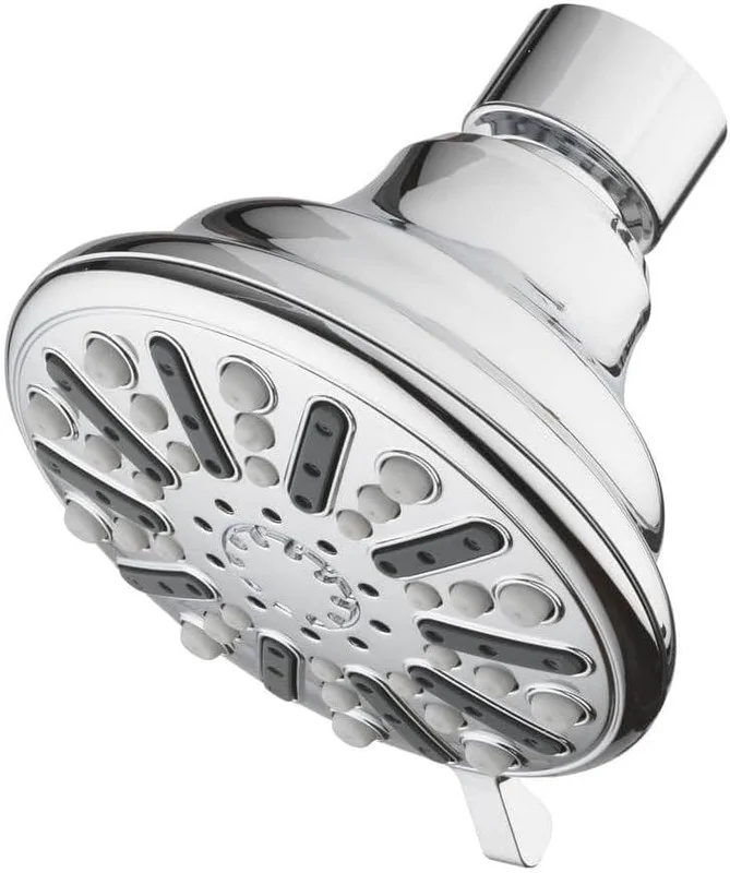 3-Spray Patterns 3.5 in. Single Wall Mount Fixed Shower Head in Sleek Chrome Finish