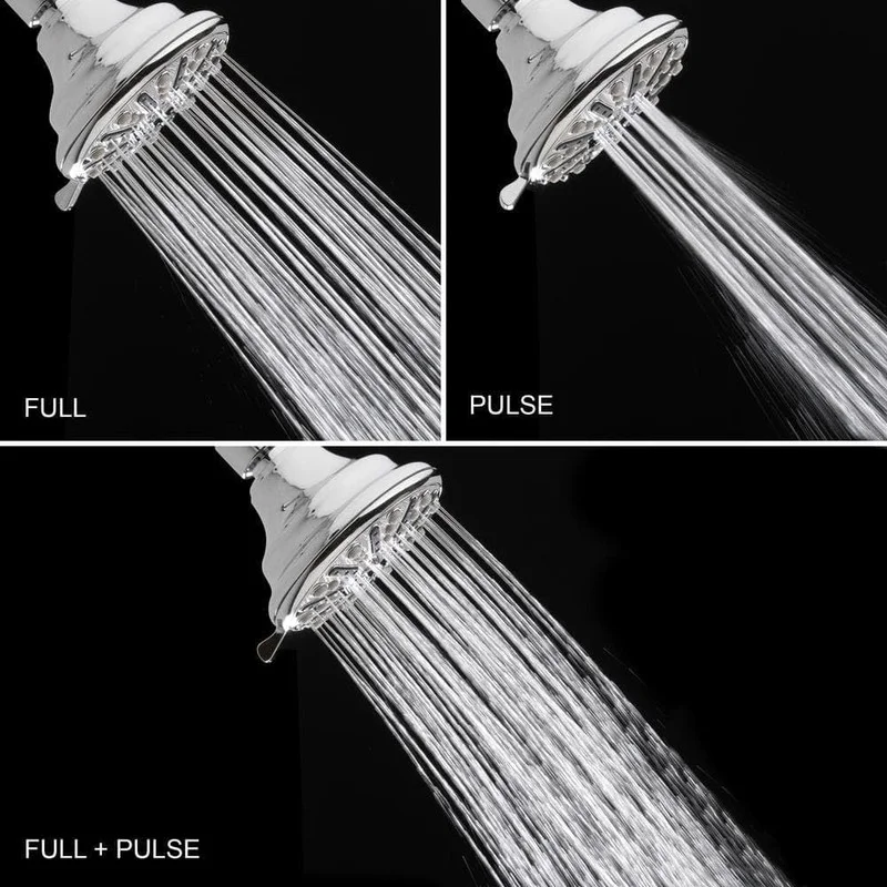 3-Spray Patterns 3.5 in. Single Wall Mount Fixed Shower Head in Sleek Chrome Finish