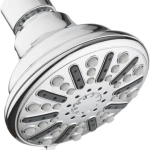 3-Spray Patterns 3.5 in. Single Wall Mount Fixed Shower Head in Sleek Chrome Finish