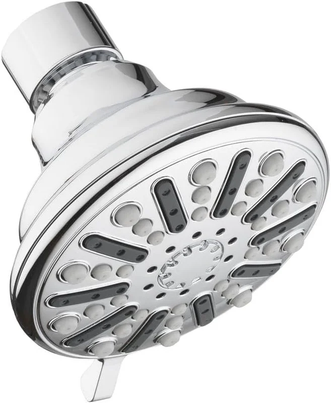 3-Spray Patterns 3.5 in. Single Wall Mount Fixed Shower Head in Sleek Chrome Finish