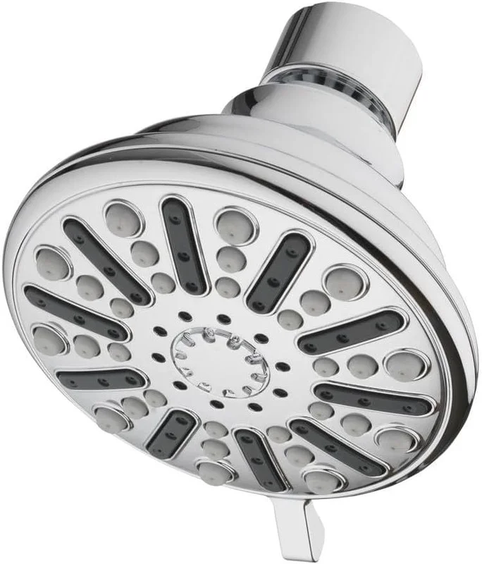3-Spray Patterns 3.5 in. Single Wall Mount Fixed Shower Head in Sleek Chrome Finish