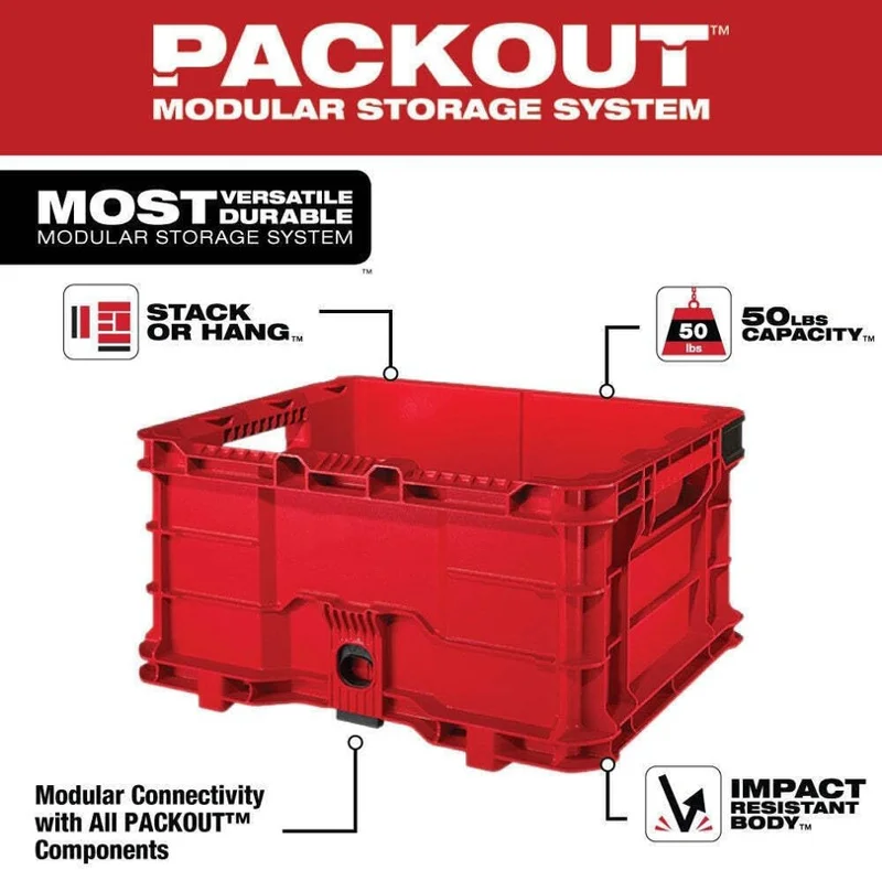 For Milwaukee 48-22-8440 PACKOUT Impact Resistant Tool Storage System Crate