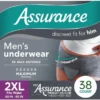 Assurance Men's Incontinence Underwear, Maximum Absorbency, XXL, 38 Count