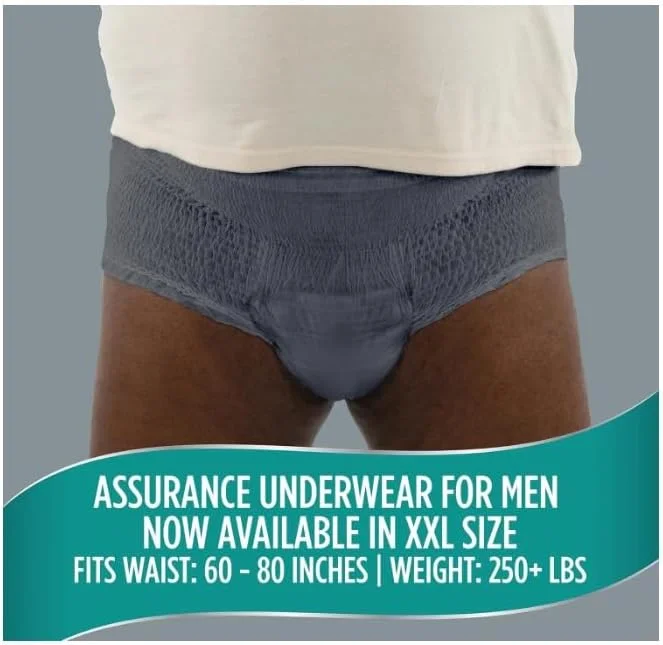 Assurance Men's Incontinence Underwear, Maximum Absorbency, XXL, 38 Count