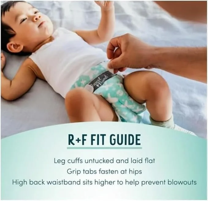 Rascal + Friends New~Born Premium Diapers, 96 Count, 1 Pack (Packaging May Vary)