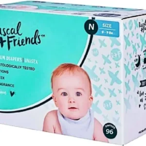 Rascal + Friends New~Born Premium Diapers, 96 Count, 1 Pack (Packaging May Vary)
