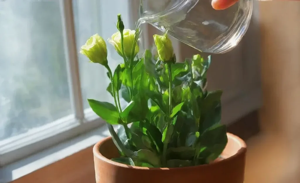 watering lisianthus indoors